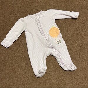 Lavender&White Striped Sleeper/Footie/Pajamas w Bunny